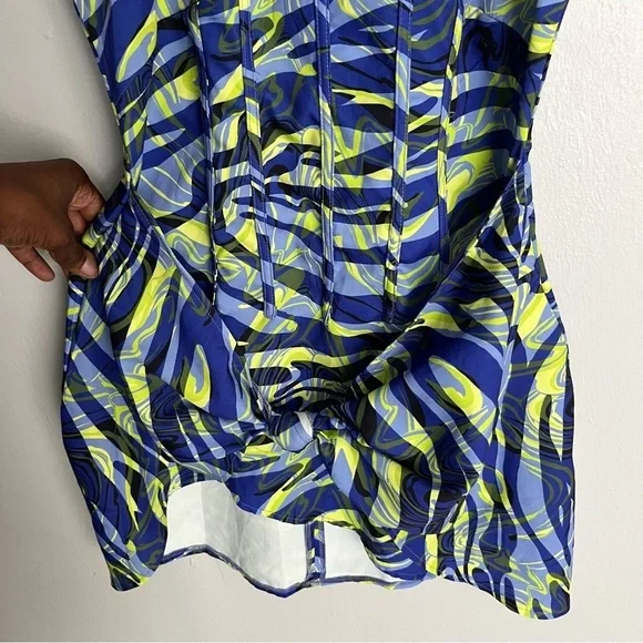 PrettyLittleThing Blue Zebra Print Strappy Corset Bodycon Dress - Picture 10 of 16